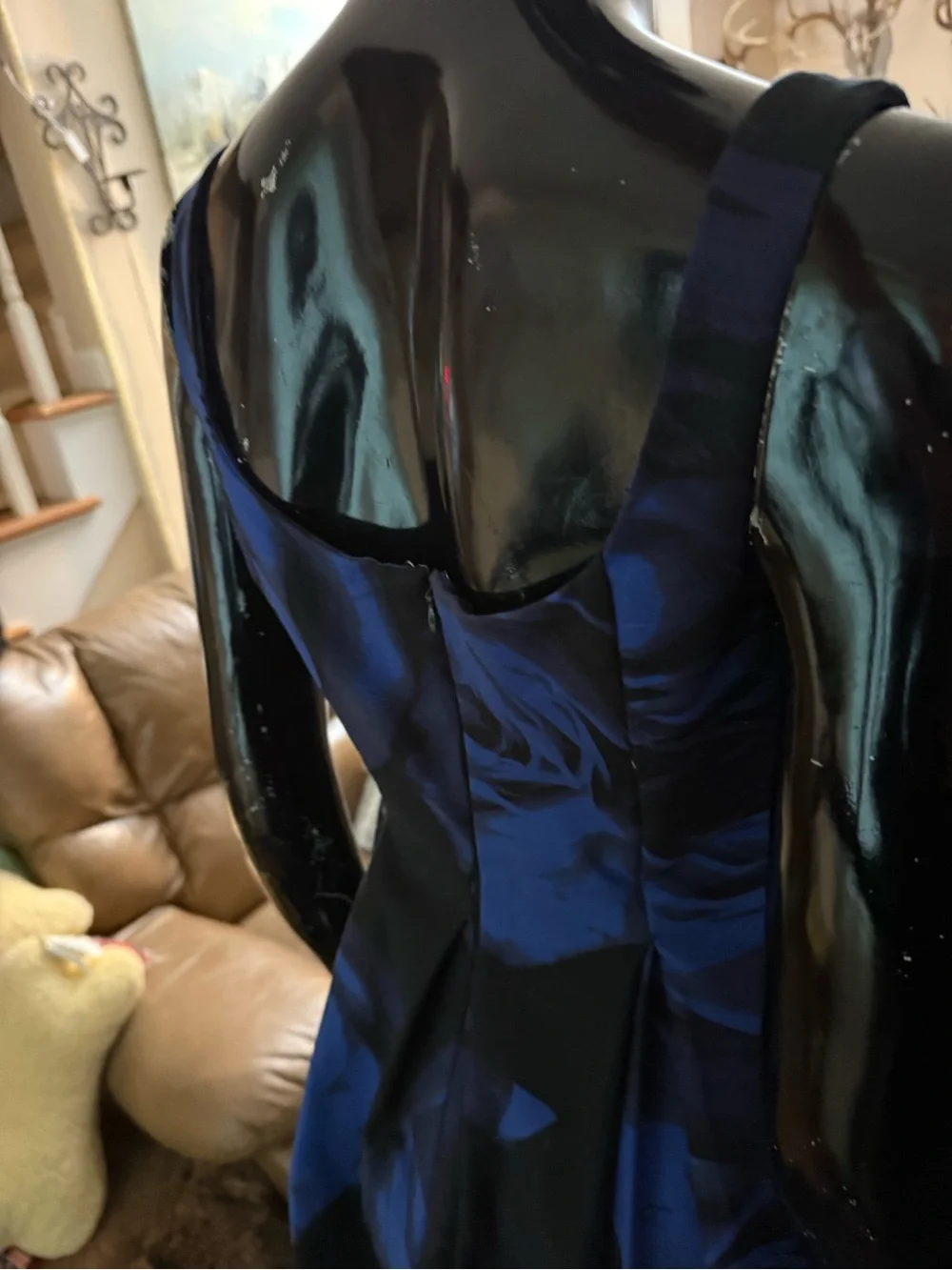 GAP Black Dress with Blue Rose Print